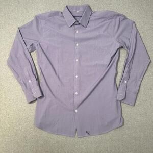 state and liberty shirt mens 2xl purple long sleeve button stretch slim nylon